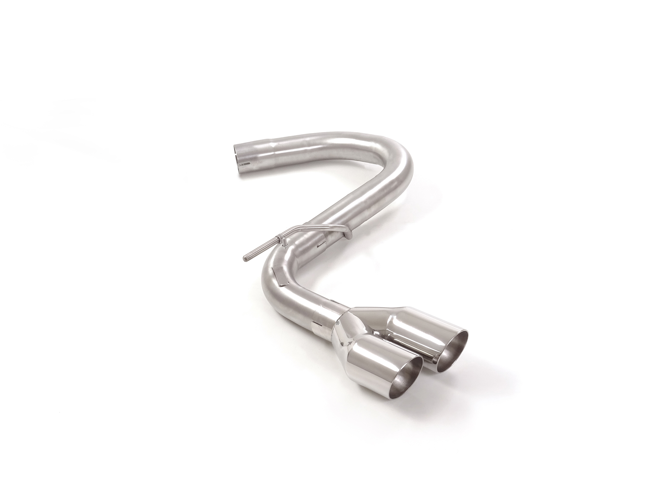 Seat Leon Mk3 (5F) Endrohr Gruppe N inox mit ER 2x80 mm rund Sport Line versetzt, für 1.4TSI FR (92kW) 2014>>08/2018