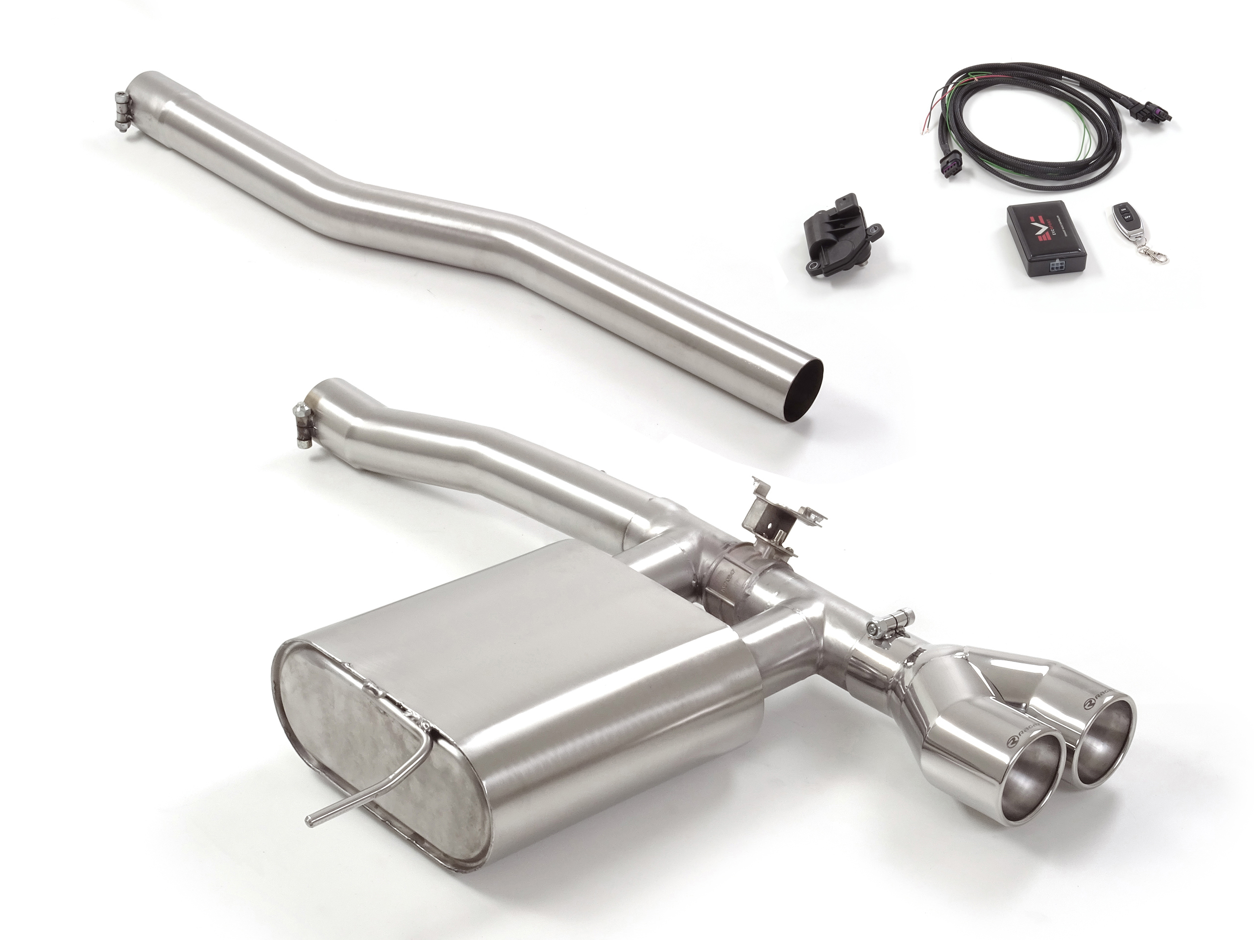 passt für Mini F56 2014>> Endschalldämpfer inox mit ER 2x102 mm rund, für JCW 2.0 (170kW) 11/2020>>