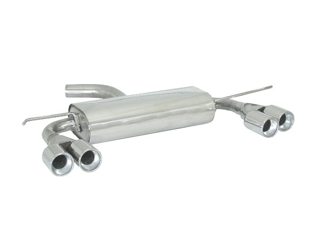 passt für Audi A3 (typ 8P) 2003>>2013 Endschalldämpfer inox rechts/links mit je ER 2x80 mm rund versetzt - Anpassung der originalen Heckschürze erforderlich, für A3 Sportback 1.9TDi DPF (77kW) - 2.0TDi DPF (103kW) 06/2005>>