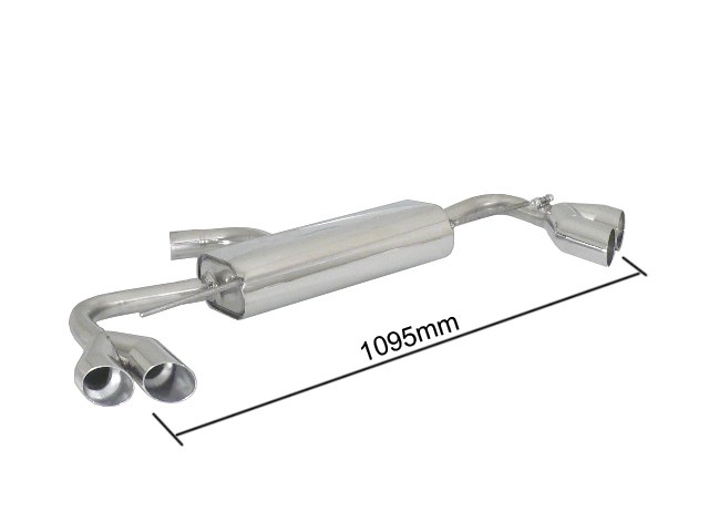 passt für Audi TT (typ 8J) 2006>>2014 Endschalldämpfer inox rechts/links mit je ER 2x80 mm rund Sport Line versetzt - Anpassung der originalen Heckschürze erforderlich, für Coupè 2.0TFSI (147kW) 2006>>2010
