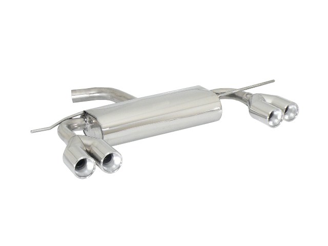 Volkswagen Scirocco Mk3 (typ 13) 2008>>2014 Endschalldämpfer inox rechts/links mit je ER 2x80 mm rund versetzt - Anpassung der originalen Heckschürze erforderlich, für 2.0TFSI (147 / 155kW) 10/2008>>2014