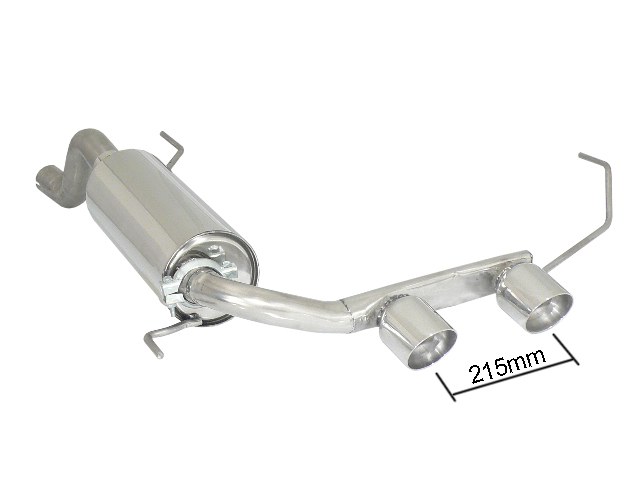 Alfa Romeo MiTo(955) 2008>>2018 Endschalldämpfer inox mit zentralem ER 2x90 mm rund Sport Line - Anpassung der originalen Heckschürze erforderlich - Passgenau für Cadamuro Heckansatz, für 1.6 JTDm (88kW) 09/2008>>