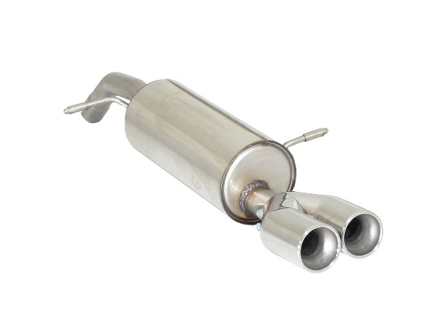 Citroen DS3 Endschalldämpfer inox mit ER 2x80 mm rund versetzt - Vergrößerter RohrØ 60 mm, für 1.6 Turbo THP (115kW) 03/2010>>