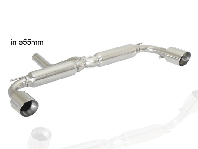 passt für Mini R60 Countryman 2010>>2016 Endschalldämpfer inox rechts/links mit ER 90 mm rund Sport Line - Originalen Heckschürze oder originalen #Aerodynamisches Kit Jcw#, für ALL4 2.0D Cooper SD (105kW) 2011>>