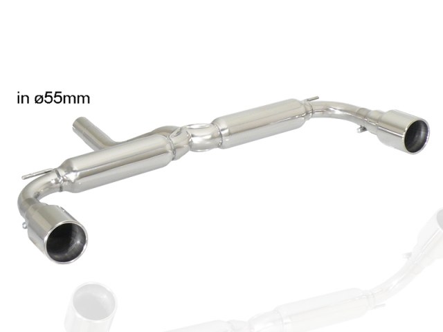 passt für Mini R60 Countryman 2010>>2016 Endschalldämpfer inox rechts/links mit ER 102 mm rund - Anpassung der originalen Heckschürze erforderlich oder originalen #Cooper S# Heckansatz, für ALL4 1.6 Cooper D (82kW) 2011>>