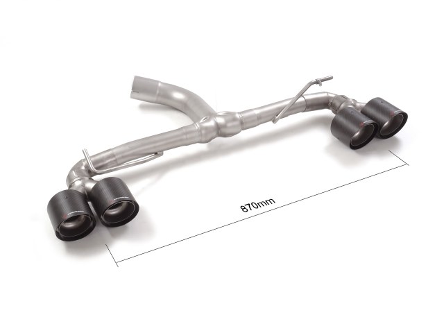 Toyota GR Yaris 2020>> Endrohren Gruppe N inox rechts/links mit ER 2 / 100 mm rund Carbon Shot versetzt, für GR-Four 1.6 (192kW) 2020>>