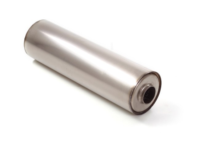 Universal Schalldämpfer Universaldämpfer inox 155 mm rund - Länge 520 mm - perforiertes Innenrohr mit 60 mm Ø - Auch auf Maß erhältlich, für RO.155