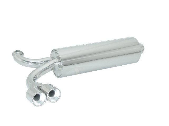 Peugeot 206 Endschalldämpfer inox mit ER 2x80 mm rund, für RC 2.0 16V (130Kw) 2003>>