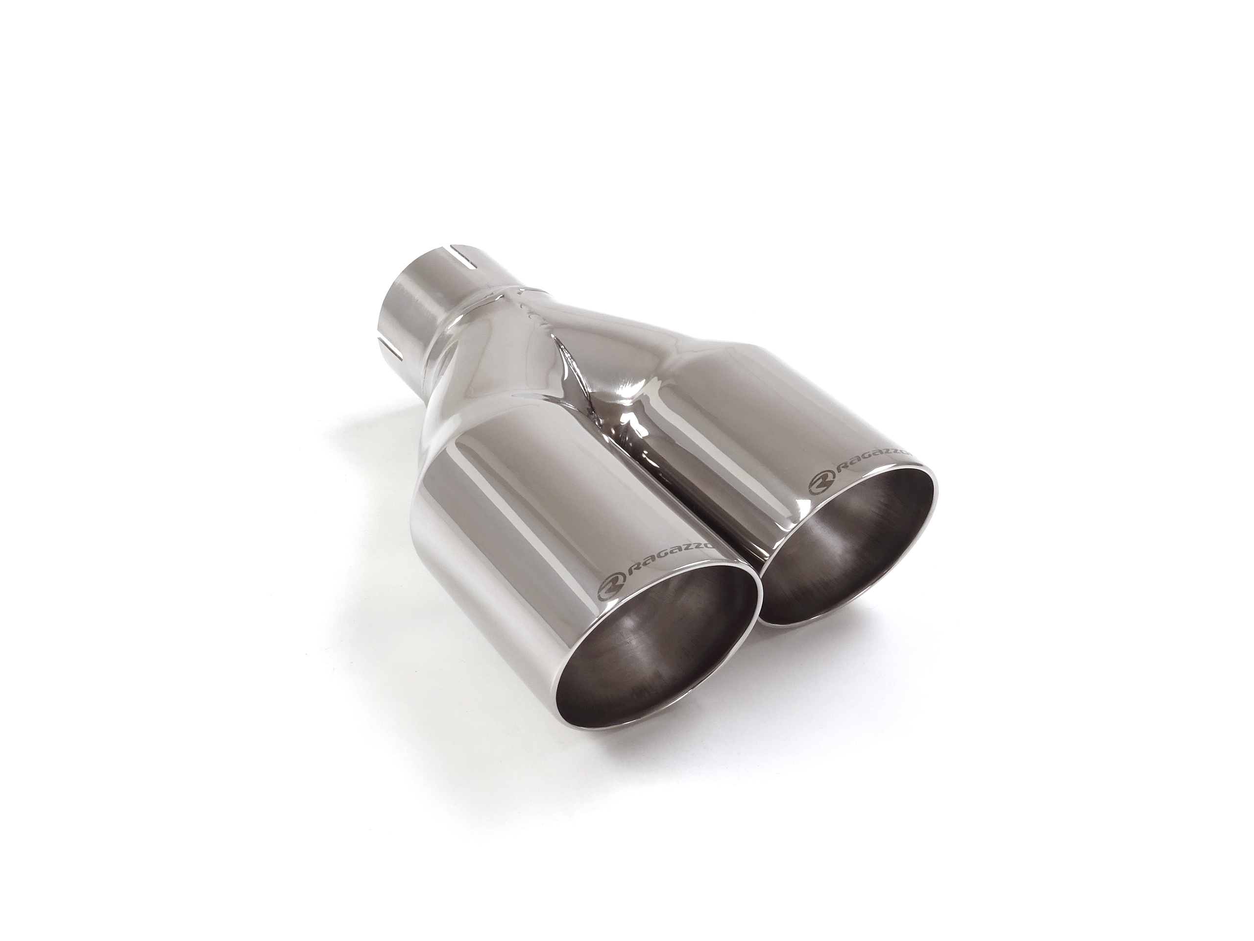 Universal Endrohre Endrohr rechts 2x80 mm rund Sport Line versetzt inox, für RO.2x80