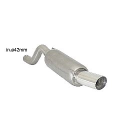 Opel Corsa D 2006>>2014 Endschalldämpfer inox mit ER 90 mm rund Sport Line, für 1.2 16V (63kW) 2011>>2014