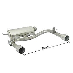 Toyota Celica (T23) Endschalldämpfer inox rechts/links mit je ER 102 mm rund - Anpassung der originalen Heckschürze erforderlich, für 1.8 I VVTL-I (141kW) 2000>>