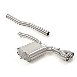 passt für Mini F56 2014>> Endschalldämpfer inox mit ER 2x102 mm rund, für Cooper S 2.0 (141kW) 07/2018>>11/2020
