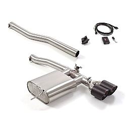 passt für Mini F56 2014>> Endschalldämpfer inox mit ER 2x100 mm rund Carbon Shot, für Cooper S 2.0 (131kW) 11/2020>>