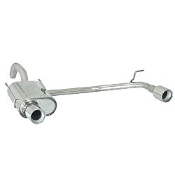 Fiat Panda II (typ169) Endschalldämpfer inox rechts/links mit je ER 90 mm rund - Anpassung der originalen Heckschürze erforderlich, für 1.2 (44 / 51Kw) 09/2003>>2012