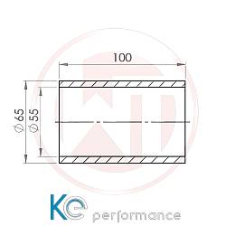 Wagnertuning Ø55mm Silikonverbinder gerade schwarz - 001004163