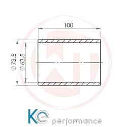 Wagnertuning Ø63,5mm Silikonverbinder gerade schwarz - 001004164