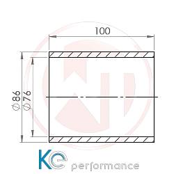 Wagnertuning Ø76mm Silikonverbinder gerade schwarz - 001004165