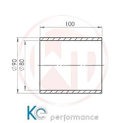 Wagnertuning Ø80mm Silikonverbinder gerade schwarz - 001004166
