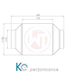Wagnertuning Rennsport-Katalysator 200CPSI mit EU6 Beschichtung - 009001013-200CPSI