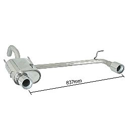 Fiat Panda II (typ169) Endschalldämpfer inox rechts/links mit je ER 90 mm rund - Anpassung der originalen Heckschürze erforderlich, für 1.4 16V 100HP 10/2006>>