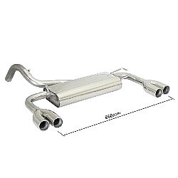 Fiat 500 (typ312) 2007>> Endschalldämpfer inox rechts/links mit je ER 2x70 mm rund versetzt - Anpassung der originalen Heckschürze erforderlich, für S 1.2 (51kW) 2013>>