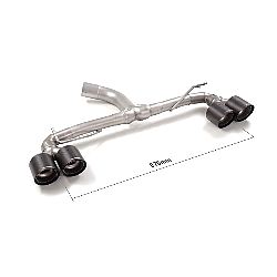 Toyota GR Yaris 2020>> Endrohren Gruppe N inox rechts/links mit ER 2 / 100 mm rund Carbon Shot versetzt, für GR-Four 1.6 (192kW) 2020>>