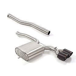 passt für Mini F56 2014>> Endschalldämpfer inox mit ER 2x100 mm rund Carbon Shot, für Cooper S 2.0 (131kW) 11/2020>>