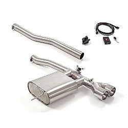 passt für Mini F56 2014>> Endschalldämpfer inox mit ER 2x100 mm rund Carbon Shot, für Cooper S 2.0 (131kW) 11/2020>>