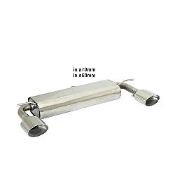 Mercedes A-Klasse (W176) 2012>>2018 Endschalldämpfer inox rechts/links mit je ER 135x90 mm oval Sport Line - Vergrößerter RohrØ 70 mm, für A250 (155kW) +Sport 2012>>05/2018