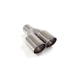 Universal Endrohre Endrohr rechts 2x80 mm rund Sport Line versetzt inox, für RO.2x80